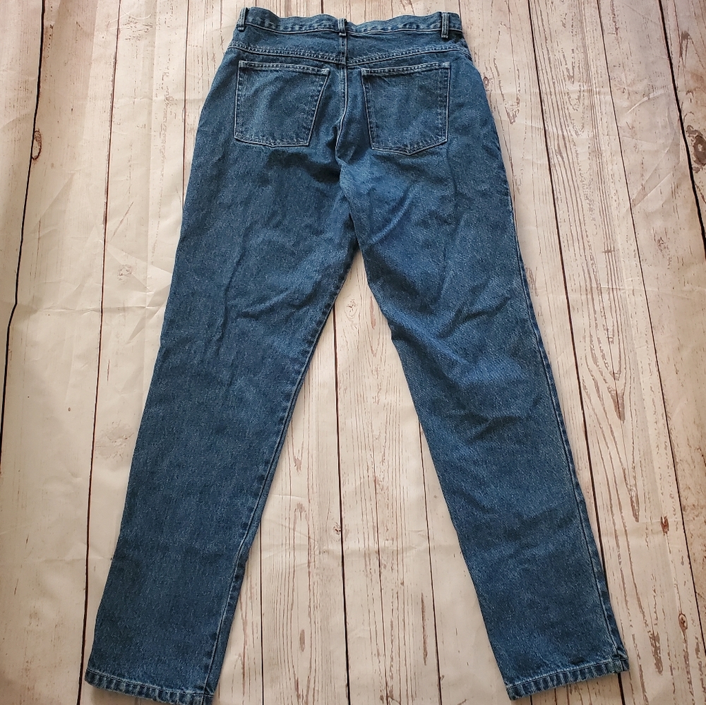 Gotcha Covered high rise dark wash denim mom jeans, tag says 14, fit like a 10 - Picture 4 of 9